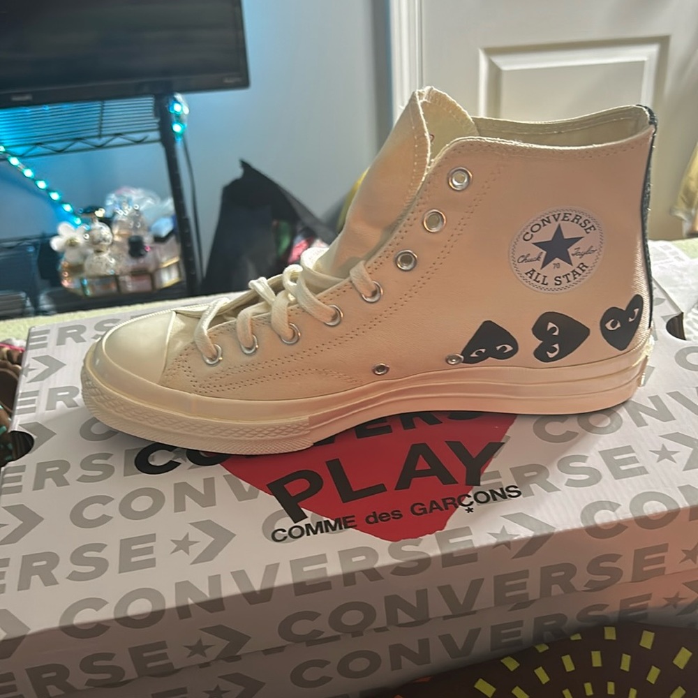 Black & White high top CDG x converse